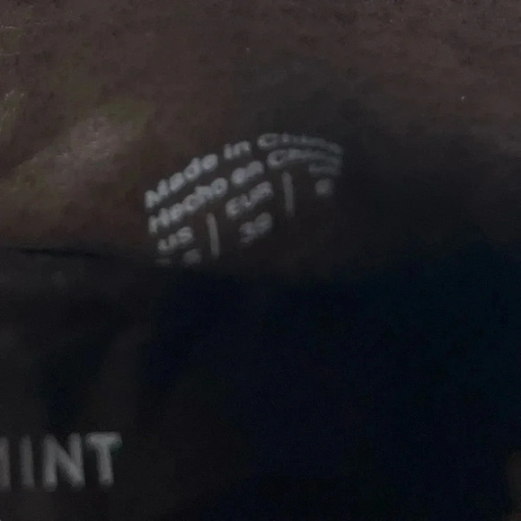 Shoemint Taupe Zip Back Stacked Heel Western Faux Leather Ankle Boots Size 8.5 - Picture 6 of 9